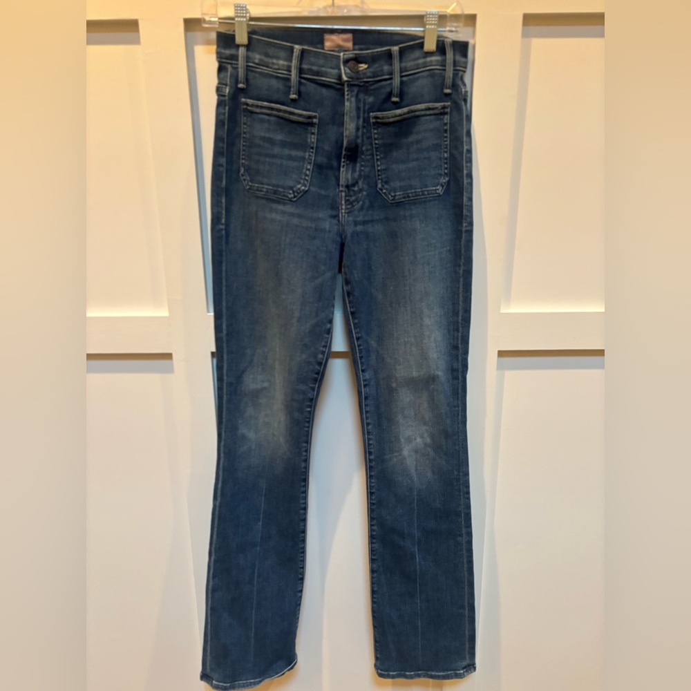 MOTHER Denim Straight-Leg Jeans in Faded Blue